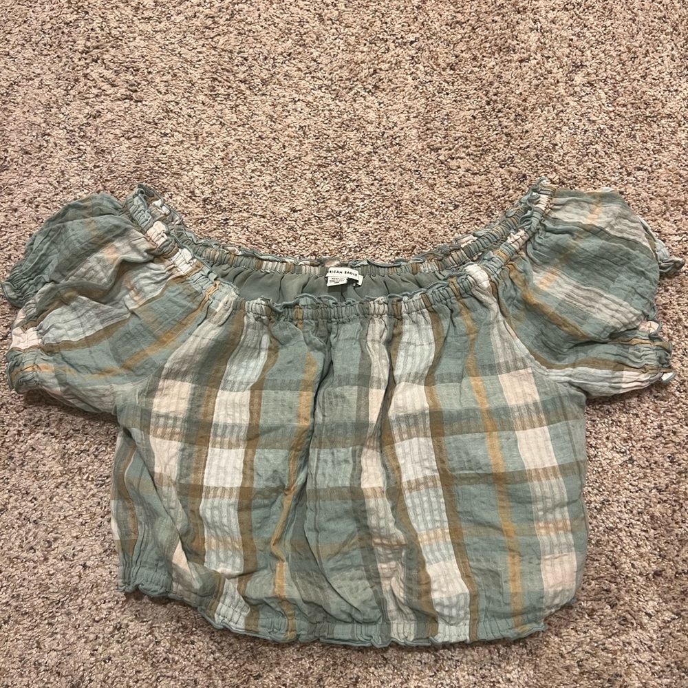 American Eagle Outfitters Multi-Color Off-Shoulder Top